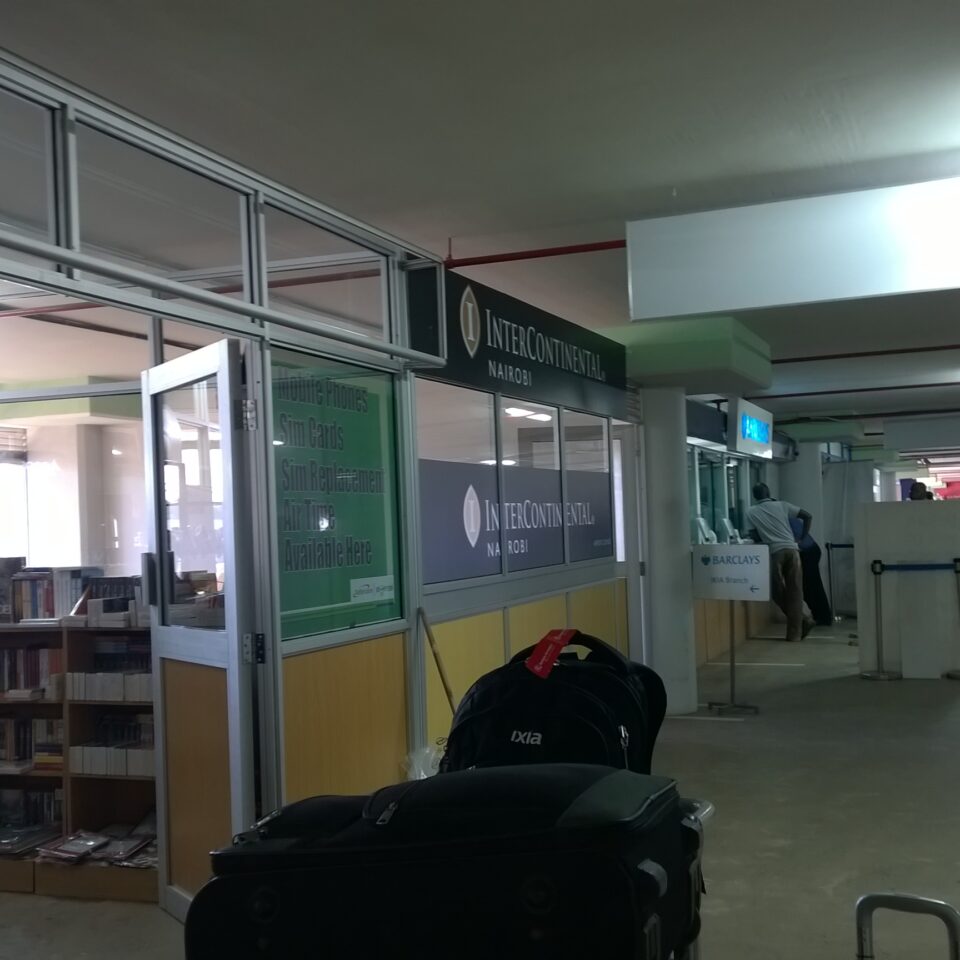 Taxi Counters at Jomo Kenyatta International Airport in Nairobi.